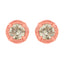 Boucles d'oreilles clous en argent sterling plaqué or jaune 14K avec diamant solitaire