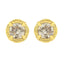 Boucles d'oreilles clous en argent sterling plaqué or jaune 14K avec diamant solitaire