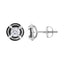 Pendientes de Stud con Halo de Diamantes en Plata Esterlina Baño de Rodio Negro