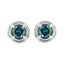 Pendientes de Stud Solitario de Diamante Negro en Plata de Ley .925