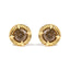 Boucles d'oreilles clous en argent sterling plaqué or jaune 14K avec diamant solitaire