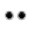 Pendientes de Stud Solitario de Diamante Negro en Plata de Ley .925