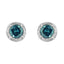 Pendientes de Stud Solitario de Diamante Negro en Plata de Ley .925