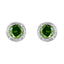 Pendientes de Stud Solitario de Diamante Negro en Plata de Ley .925
