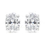 Pendientes de diamante ovalado cultivado en laboratorio de oro blanco de 14K