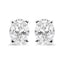 Pendientes de Stud de Diamante Ovalado Creado en Laboratorio de Oro Blanco de 14K
