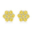 Boucles d'oreilles florales en argent sterling .925 avec diamants jaunes traités