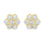 Pendientes de Flor de Diamante de Oro Amarillo de 14K - 1.0 Cttw