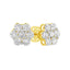 Pendientes de Flor de Diamante de Oro Amarillo de 14K - 1.0 Cttw