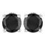 14K White Gold Round Black Diamond Stud Earrings