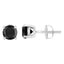 14K White Gold Round Black Diamond Stud Earrings