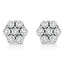 14K White Gold Diamond Flower Stud Earrings - 1/2 Cttw