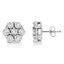 14K White Gold Diamond Flower Stud Earrings - 1/2 Cttw