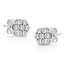 14K White Gold Diamond Flower Stud Earrings - 1/2 Cttw