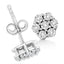 14K White Gold Diamond Flower Stud Earrings - 1/2 Cttw
