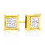 Pendientes de diamantes en corte princesa de oro amarillo de 14 quilates