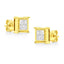 Pendientes de diamantes en corte princesa de oro amarillo de 14 quilates