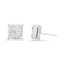 14K White Gold Princess-Cut Diamond Quad Stud Earrings