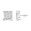 Boucles d'oreilles puces en diamant quad invisiblement serties en or blanc 14K 2.00 Cttw