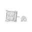 Boucles d'oreilles puces en diamant quad invisiblement serties en or blanc 14K 2.00 Cttw