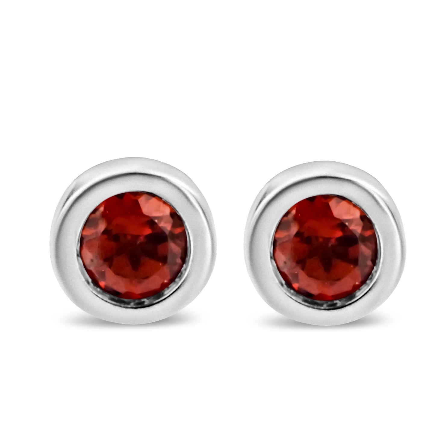 Pendientes de Stud de Rubí Rojo Creado de 3.5mm en Plata Esterlina .925