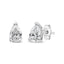 Pendientes de Stud de Diamante Creado en Laboratorio en Forma de Pera de Oro Blanco de 14K