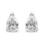 Pendientes de Stud de Diamante Creado en Laboratorio en Forma de Pera de Oro Blanco de 14K