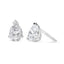 Pendientes de Stud de Diamante Creado en Laboratorio en Forma de Pera de Oro Blanco de 14K