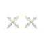 14K White Gold Marquise Diamond Floral Leaf Stud Earrings