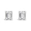 14K White Gold Emerald Cut Lab-Grown Diamond Stud Earrings