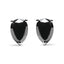 Boucles d'oreilles en diamant noir taillé en poire en or blanc 14K