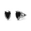 Boucles d'oreilles en diamant noir taillé en poire en or blanc 14K