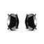 Pendientes de Stud de Diamante Negro Corte Ovalado en Oro Blanco de 14K