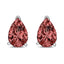 Boucles d'oreilles en diamant rose en forme de poire lab grown en or blanc 14K
