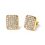Pendientes de Aro Cuadrados con Diamantes en Oro Amarillo de 14K