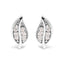 .925 Sterling Silver Diamond Accent Leaf Stud Earrings