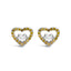 925 Sterling Silver Double Heart Diamond Stud Earrings