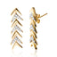 Pendientes de Stud en Forma de Flecha Chevron de Plata Esterlina Bañados en Oro Amarillo de 18K con