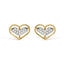 Pendientes de Stud en Forma de Corazón con Halo de Diamantes de Oro Amarillo de 10K