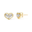Pendientes de Stud en Forma de Corazón con Halo de Diamantes de Oro Amarillo de 10K