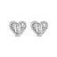 Boucles d'oreilles en diamant en forme de cœur plaquées or 14K
