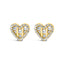 Boucles d'oreilles en diamant en forme de cœur plaquées or 14K