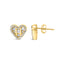 Boucles d'oreilles en diamant en forme de cœur plaquées or 14K