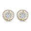 Boucles d'oreilles puces en diamant halo en or jaune 10K