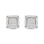 Pendientes de diamantes halo princesa de oro blanco de 10 quilates
