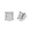 Pendientes de diamantes halo princesa de oro blanco de 10 quilates