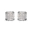 10K White Gold Princess Diamond Composite Stud Earrings