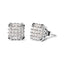 10K White Gold Princess Diamond Composite Stud Earrings
