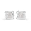 10K White Gold 1/2 Cttw Princess Diamond Square and Swirl Stud Earrings
