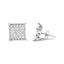 Boucles d'oreilles en diamant composite princesse en or blanc 10K